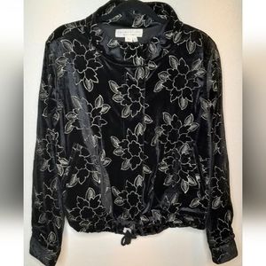 Saltwater Luxe Velvet Jacket Medium Black/ White Pre-owned
